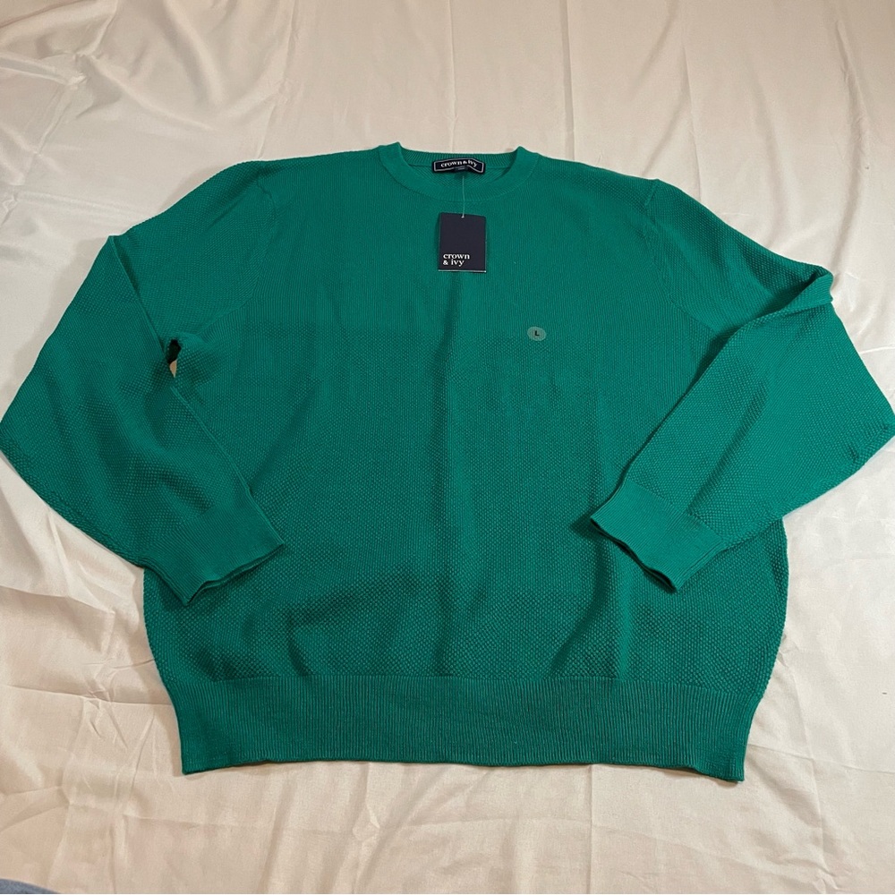 Crown & Ivy Men's Teal‎ Crewneck Sweater